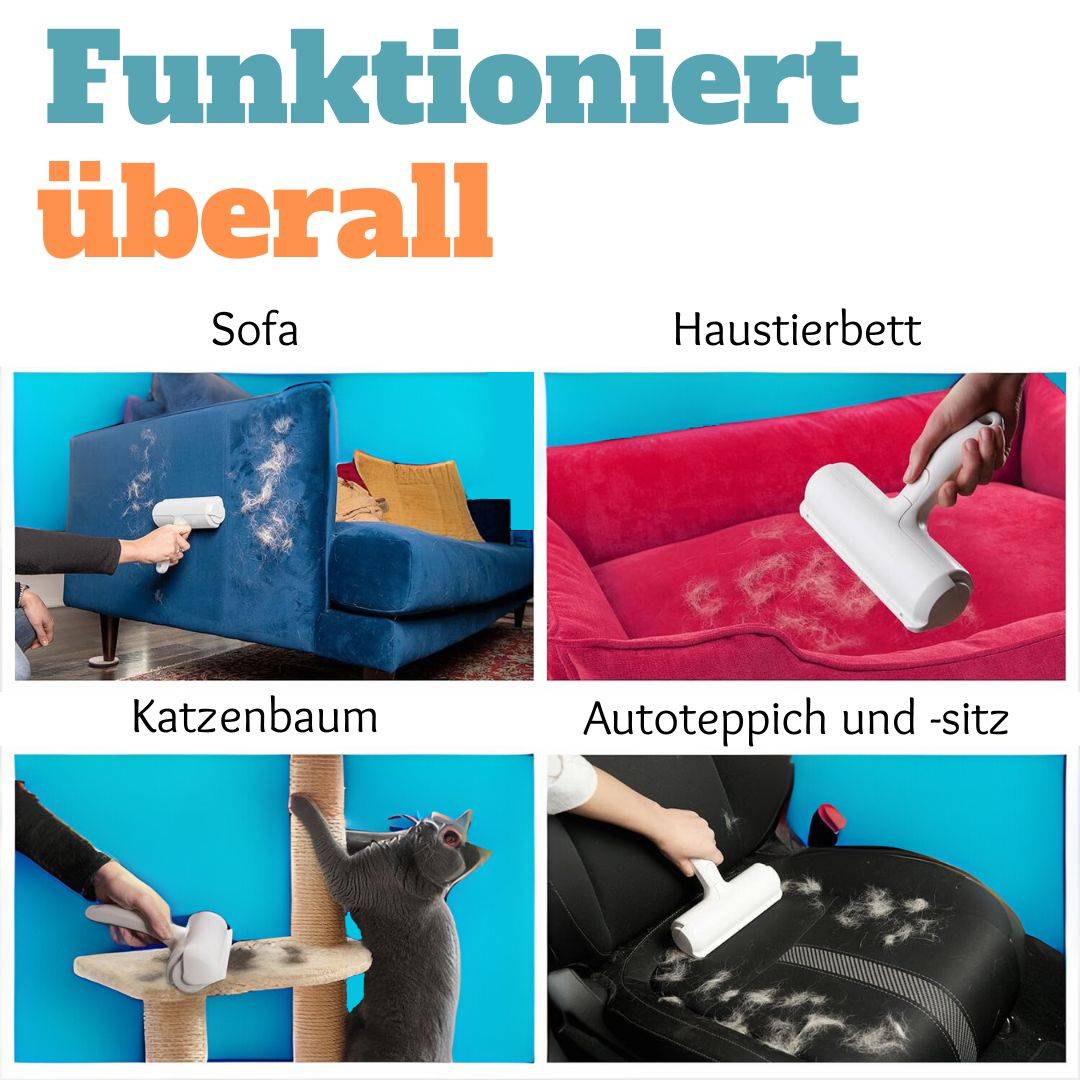 HairBuster Roller™ - Wiederverwendbarer Haustierhaarfänger für Stoffe (Sofa, Teppich, Auto)